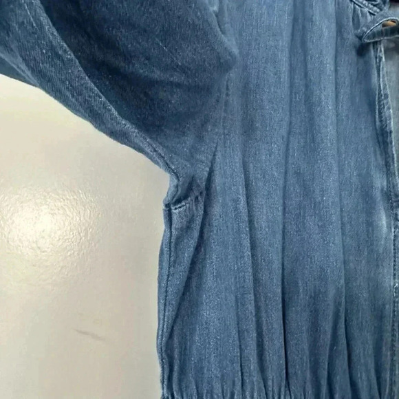 GAP Puff Sleeve Denim Dress with Washwell Smocked Waist Boho Prairie Size Small - Picture 6 of 12
